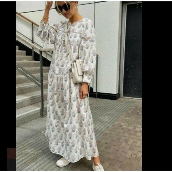 ZARA BOHO PRINTED TIERED DRESS - Picture 7 of 14